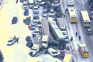 96 машин столкнулись на трассе