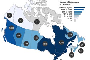 Количество случаев COVID-19 в Канаде подпрыгнуло сразу на 1,300 случаев